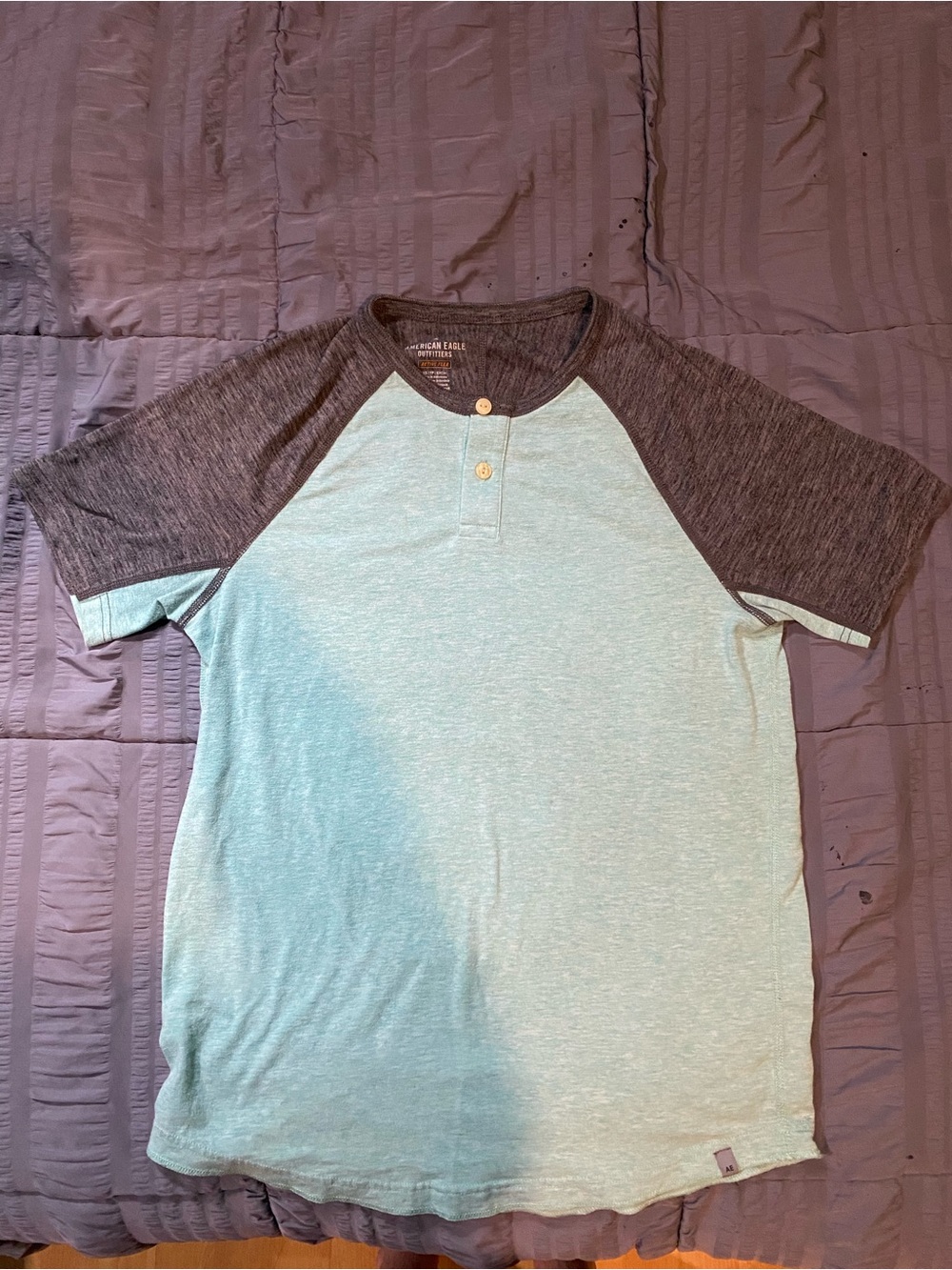 American Eagle Active Flex Raglan Henley Tee